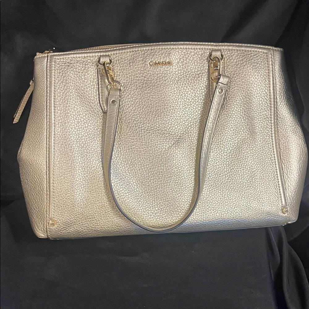 Calvin Klein Metallic Gold Satchel